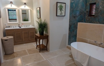 Master vanity and bath