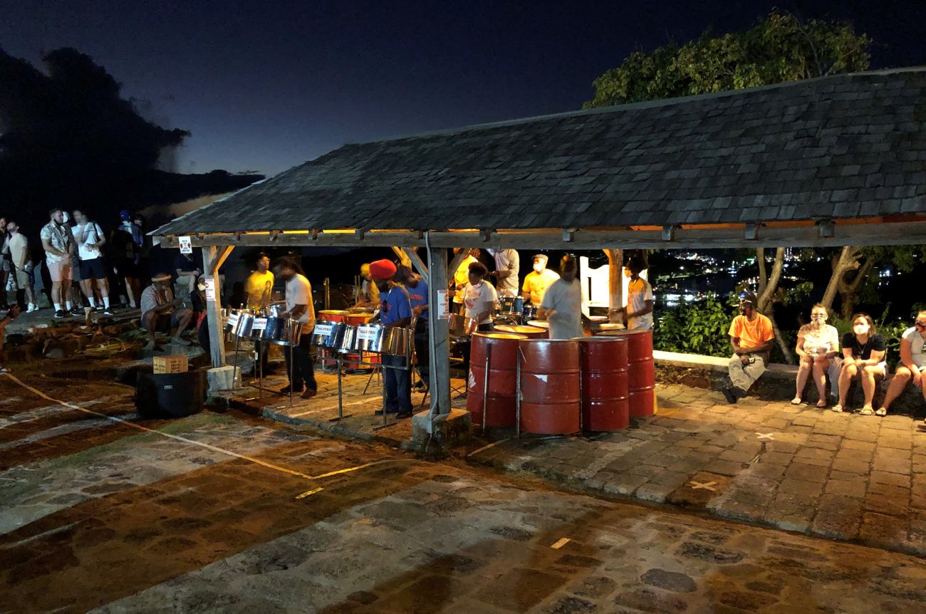 Steel band at Shirley Heights