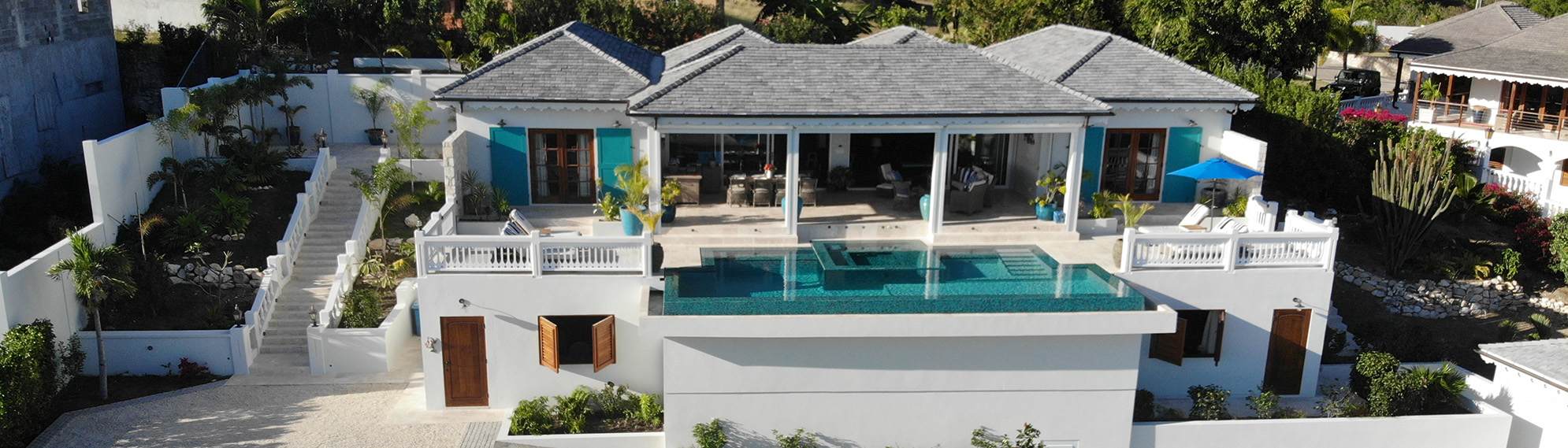 Tuckers villa aerial shot